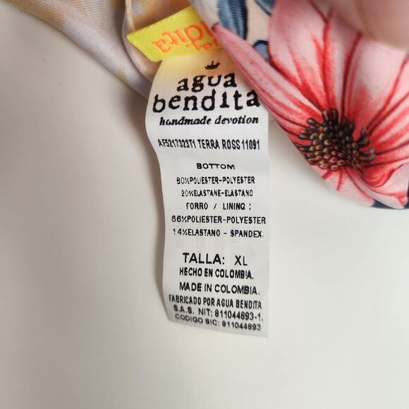 Agua Bendita Terra Bikini Bottom in Ross Floral Blue Size XL NWT - Picture 4 of 5